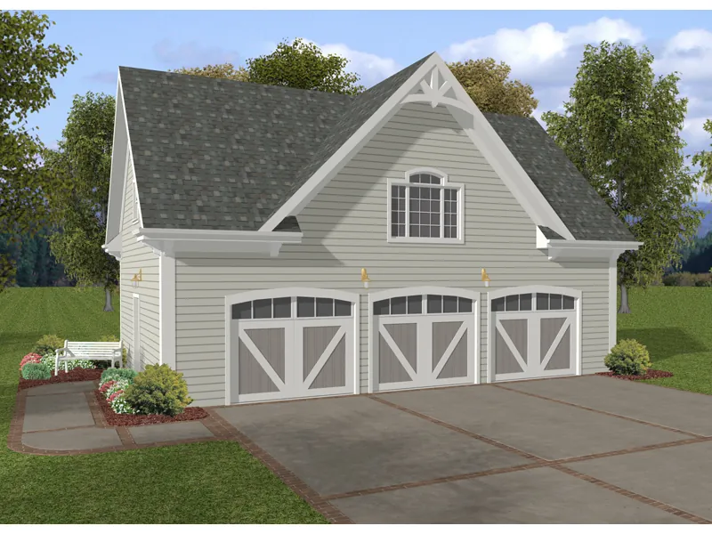 Building Plans Front of Home - Appelbaum 3-Car Carriage House 108D-6002 | House Plans and More