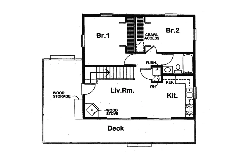 Building Plans First Floor - Lavonne Cabin Home 109D-7501 | House Plans and More