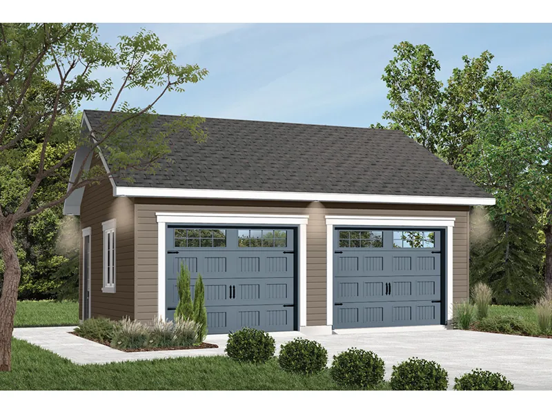 Building Plans Front Photo 02 - Gridstone Two-Car Garage 113D-6022 | House Plans and More