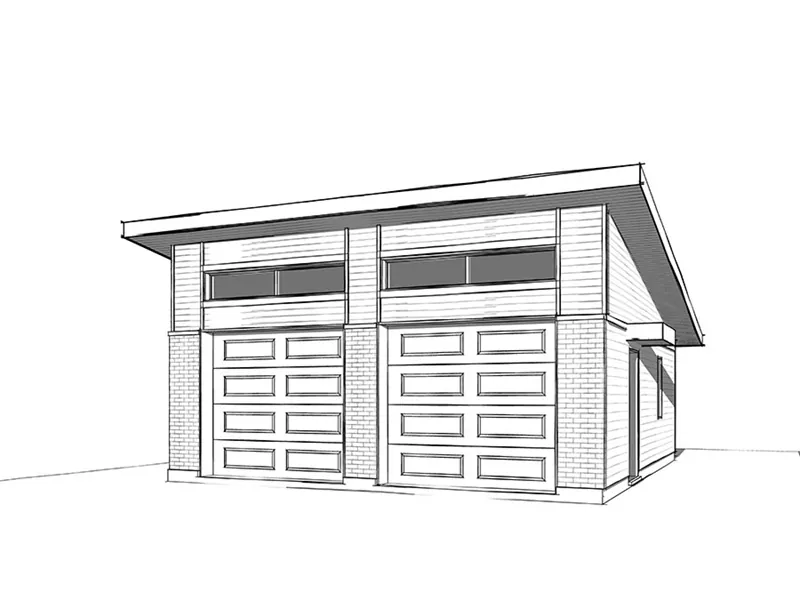 Building Plans Front Image of House - Vander Modern 2-Car Garage 113D-6036 | House Plans and More