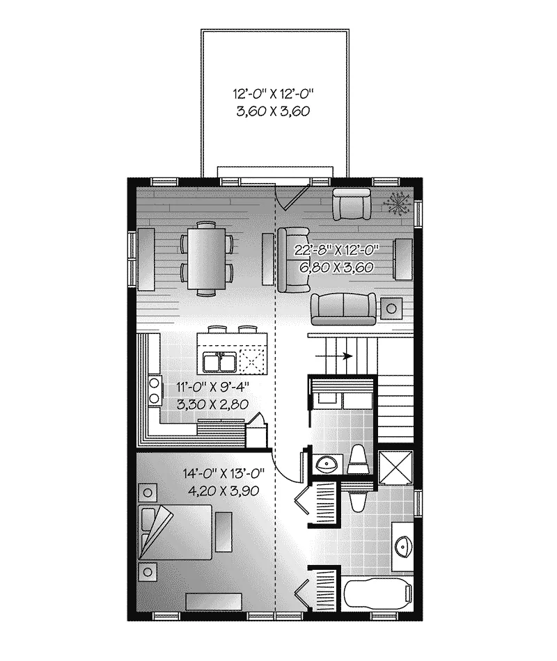 Building Plans Second Floor - Mannion Apartment Garage 113D-7507 | House Plans and More