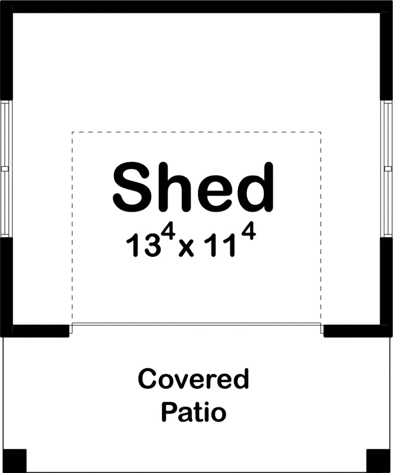 Building Plans First Floor - Martha Shed With Covered Porch 125D-4500 | House Plans and More