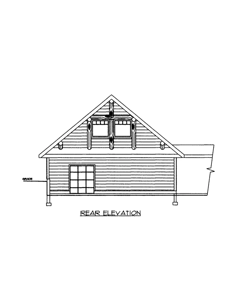 Building Plans Rear Elevation -  133D-6009 | House Plans and More