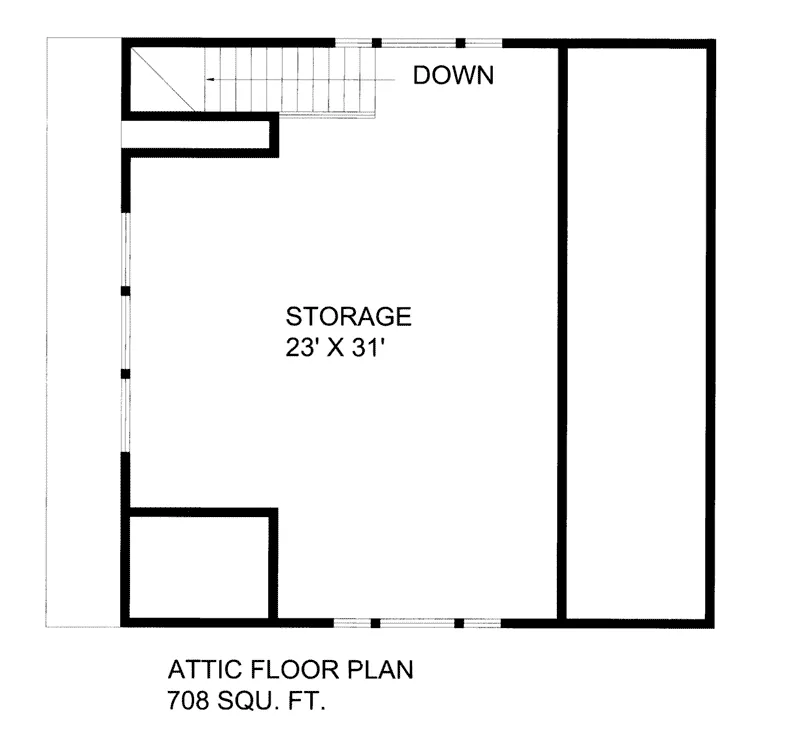 Building Plans Attic Floor Plan -  133D-6010 | House Plans and More