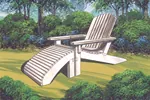 An wood adirondack style chair painted white