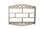 Curio shelf has diamond pattern on the top and bottom for added style