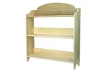 This three shelf bookcase holds many books and can be painted any color to match a children's bedroom or an office