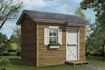 This gable style storage sed/playhouse offers a place for fun and functionality all in one