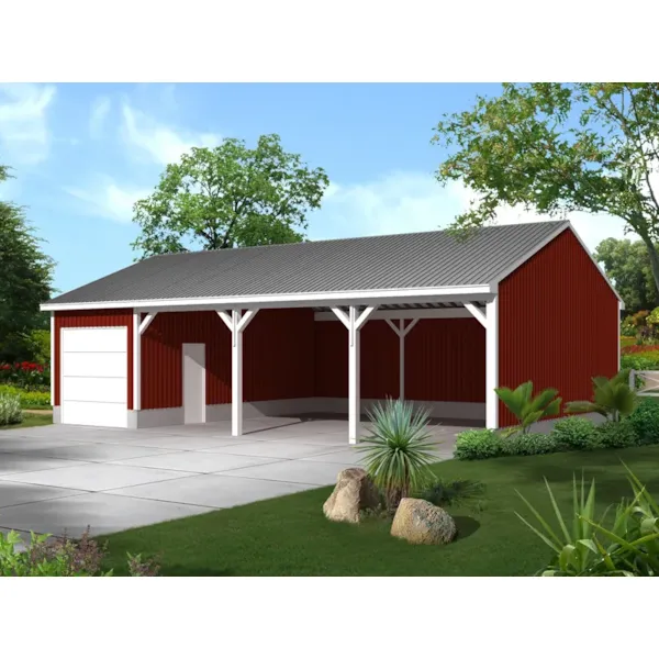 McDonald Pole Building Shed Plan 002D-7505 | House Plans and More