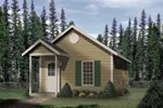 Traditional style cottage has covered front porch and steep roof pitch