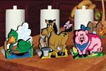 Kitchen Kritters paper towel holders feature three different styles: a duck, horse and pig for country style and fun