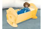 All wood doll cradle provides a great addition to a children's play area