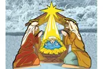 The nativity is the focal point of the entire scene 