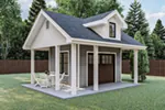 Building Plans Front of Home - Jennar Shed With Large Porch 125D-4502 | House Plans and More