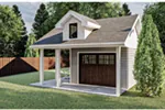 Building Plans Side View Photo - Jennar Shed With Large Porch 125D-4502 | House Plans and More